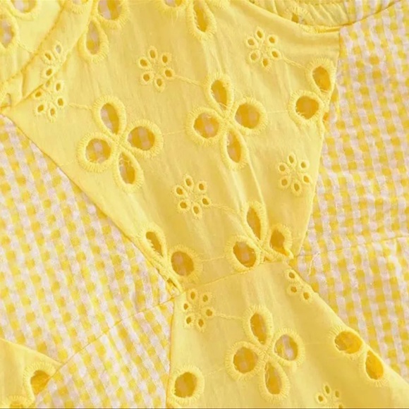 NWOT Yellow Lace Mini Dress Look Like For Love and Lemons Size S, M & L - Picture 5 of 5